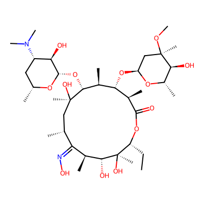 Chemical structure of (9Z)-Erythromycin A Oxime