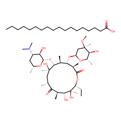 Chemical structure of Erythromycin Stearate