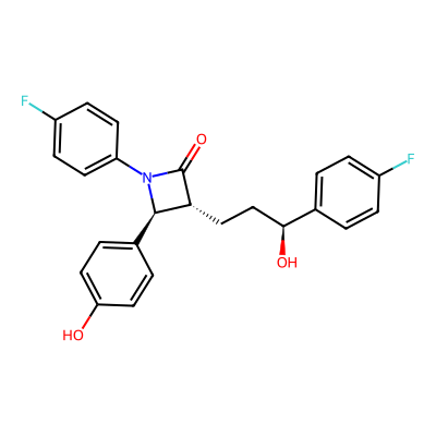 Chemical structure of Ezetimibe