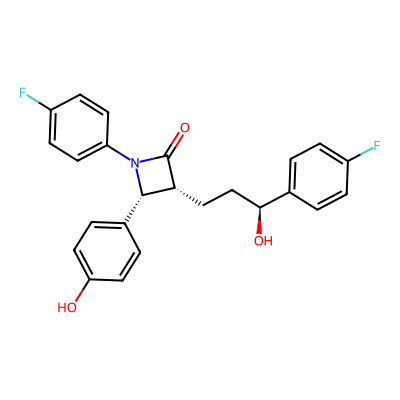 Chemical structure of SRR Ezetimibe