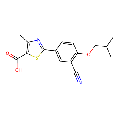 Chemical structure of Febuxostat