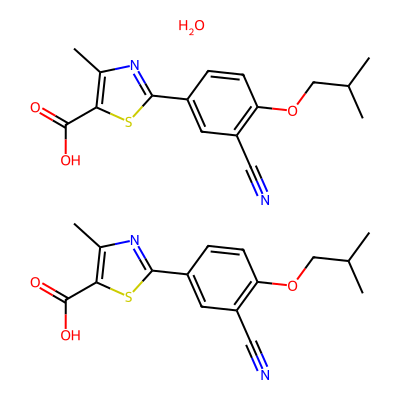 Chemical structure of Febuxostat Hemihydrate