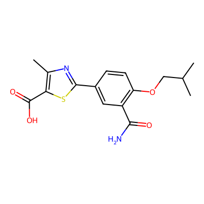 Chemical structure of Febuxostat Amide