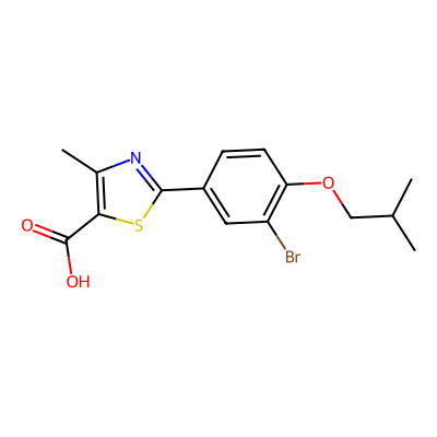 Chemical structure of Febuxostat Bromo Impurity