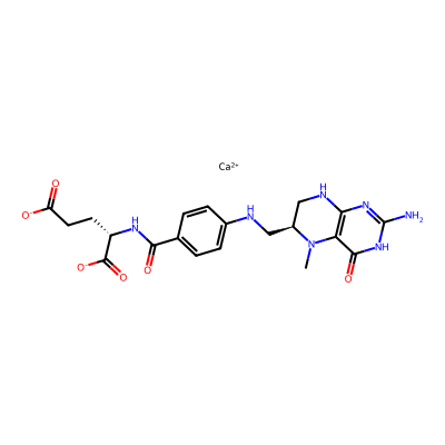 Chemical structure of Levomefolate Calcium API