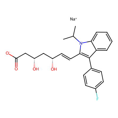 Chemical structure of Fluvastatin sodium