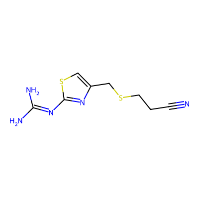 Chemical structure of Famotidine Cyanoethyl Impurity