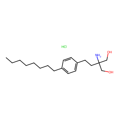 Chemical structure of Fingolimod Hydrochloride