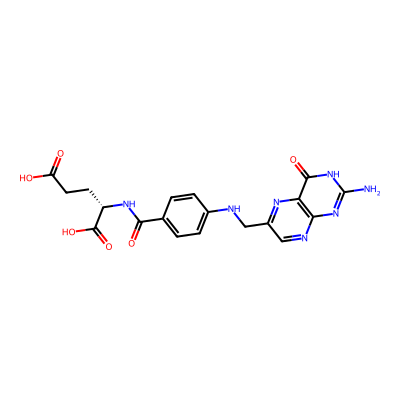 Chemical structure of Folic Acid