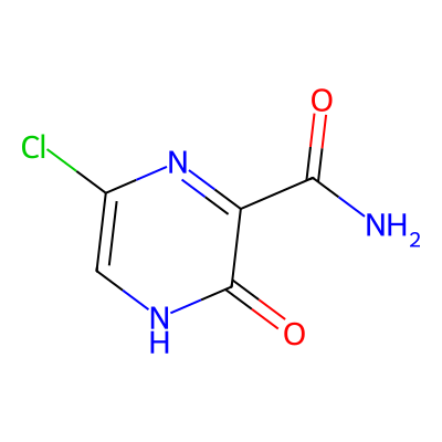 Chemical structure of 6-Chloro-3-hydroxypyrazine-2-carboxamide