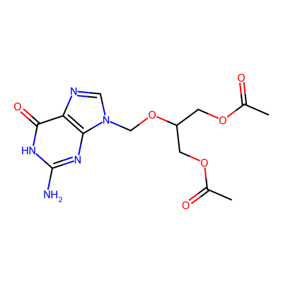Chemical structure of Ganciclovir Diacetyl Impurity