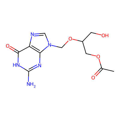 Chemical structure of Ganciclovir monoacetyl Impurity