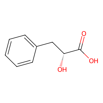 Chemical structure of D-(+)-3-Phenyllactic acid