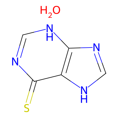 Chemical structure of 6-Mercaptopurine monohydrate