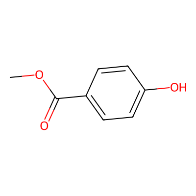 Chemical structure of Methylparaben