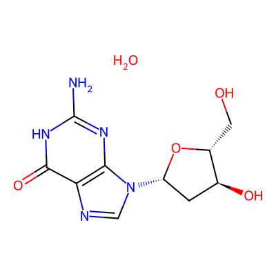 Chemical structure of 2’-Deoxyguanosine Monohydrate