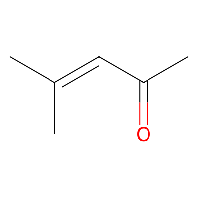 Chemical structure of Mesityl Oxide
