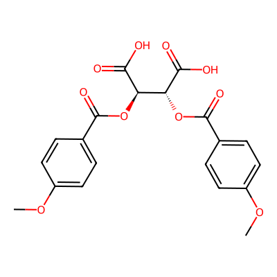 Chemical structure of Di-p-anisoyl-l-tartaric acid