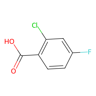 Chemical structure of 2-Chloro-4-fluorobenzoic acid