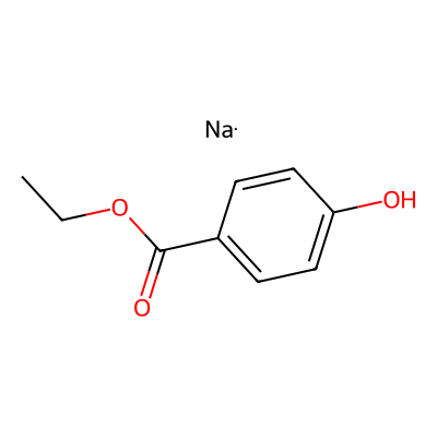 Chemical structure of Sodium Ethyl Paraben
