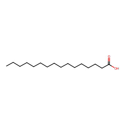 Chemical structure of Palmitic Acid