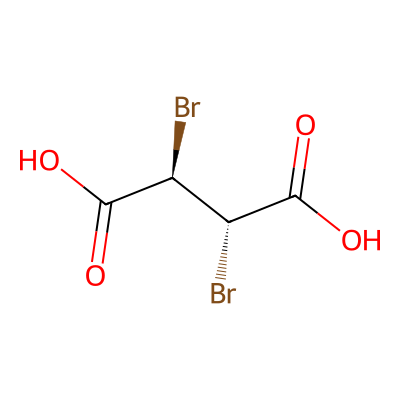 Chemical structure of (2R,3S)-2,3-Dibromobutanedioic acid