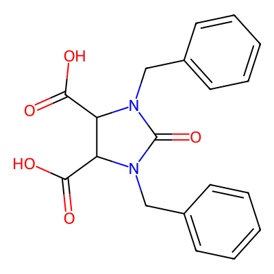 Chemical structure of 1,3-Dibenzyl-2-oxo-imidazolidin-4.5-dicarboxylic acid