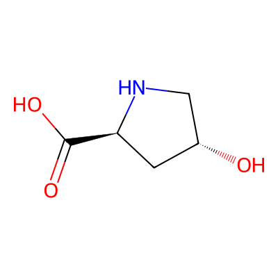 Chemical structure of Trans-4-Hydroxy-L-proline