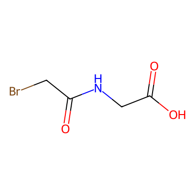 Chemical structure of Bromoacetylglycine