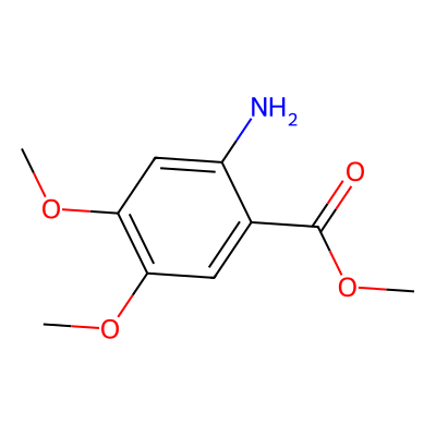 Chemical structure of Methyl 2-amino-4,5-dimethoxybenzoate