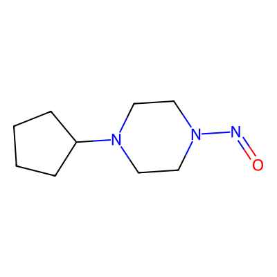 Chemical structure of 1-cyclopentyl-4-nitrosopiperazine