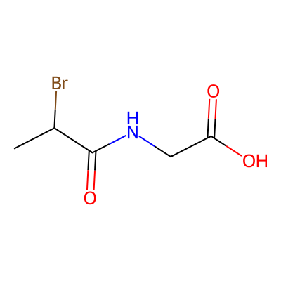Chemical structure of 2-(2-Bromopropanamido)acetic acid