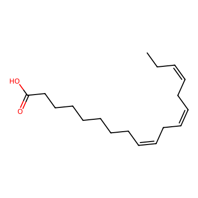 Chemical structure of Linolenic Acid