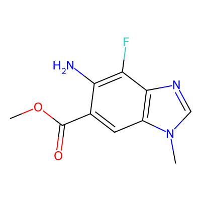 Chemical structure of Methyl 6-amino-7-fluoro-3-methylbenzimidazole-5-carboxylate