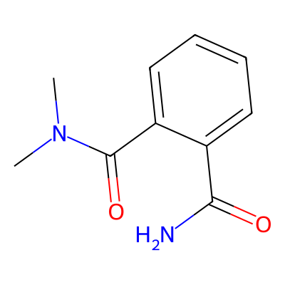 Chemical structure of N,N dimethylbenzene-1,2-dicarboxamide