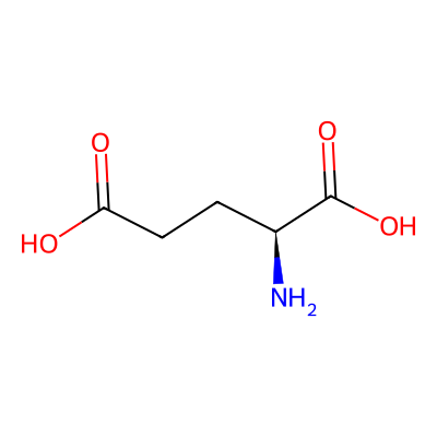 Chemical structure of L-Glutamic Acid