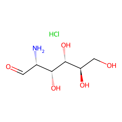 Chemical structure of Glucosamine Hydrochloride