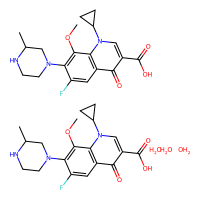 Chemical structure of Gatifloxacin Sesquihydrate