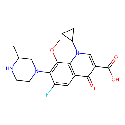 Chemical structure of Gatifloxacin