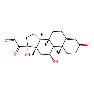 Chemical structure of Hydrocortisone-21-aldehyde