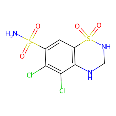 Chemical structure of Hydrochlorothiazide 5-Chloro Impurity