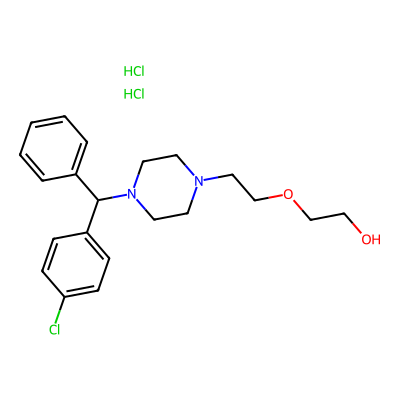 Chemical structure of Hydroxyzine Hydrochloride