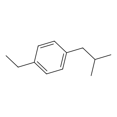 Chemical structure of 1-Ethyl-4-Isobutylbenzene