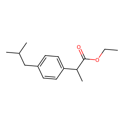 Chemical structure of Ibuprofen Ethyl Ester