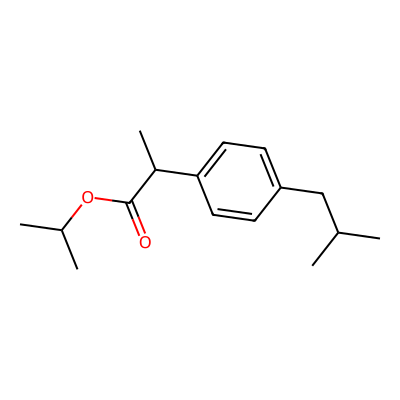 Chemical structure of Ibuprofen Isopropyl Ester