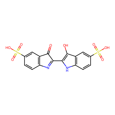Chemical structure of Indigo Carmine