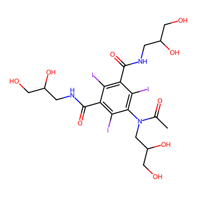 Chemical structure of Iohexol