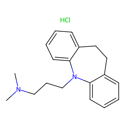 Chemical structure of Imipramine Hydrochloride