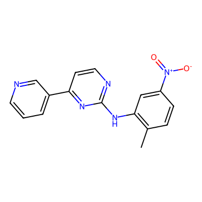 Chemical structure of N-(2-Methyl-5-nitrophenyl)-4-(pyridin-3-yl)pyrimidin-2-amine