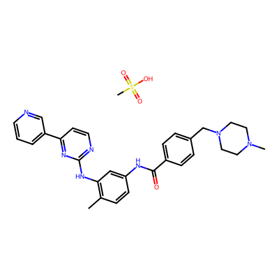 Chemical structure of Imatinib Mesylate